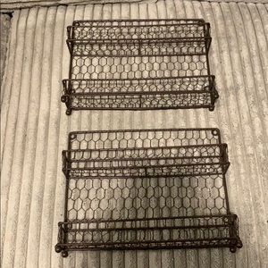 2 Farmhouse/Rustic Brown Spice Racks